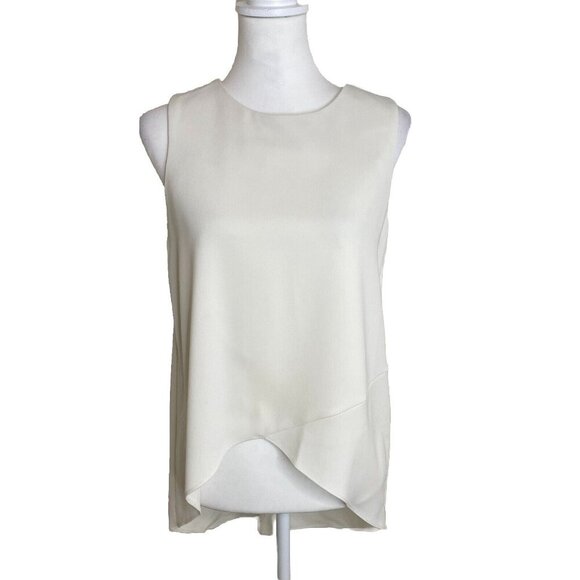 Amanda Uprichard Blouse High Low White Ivory Sleeveless Top Size Small - Picture 2 of 8